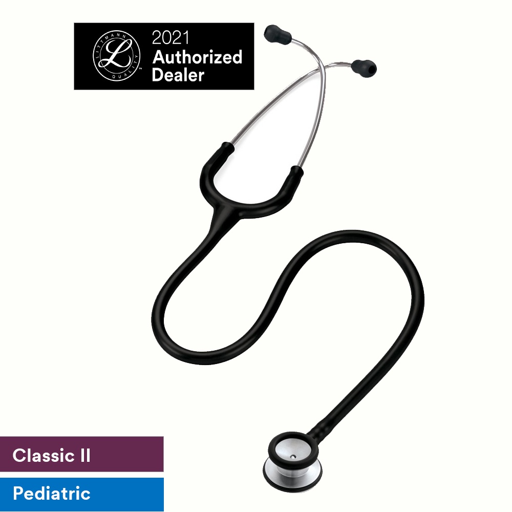 Ống nghe 3M Littmann Classic II Khám Nhi, mặt nghe tiêu chuẩn, dây nghe màu đen, 2113