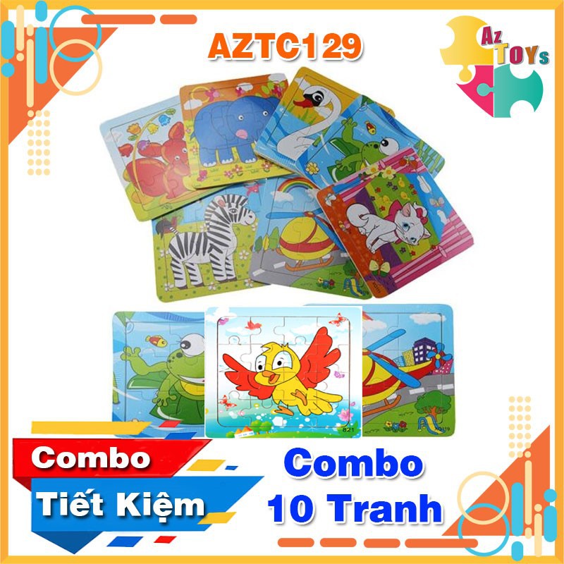 [XẢ KHO + NowShip] Tranh Ghép Hình 9 Mảnh Montessori, Đồ Chơi Xếp Hình Bằng Gỗ Tuy Duy Cho Bé - AZTC129