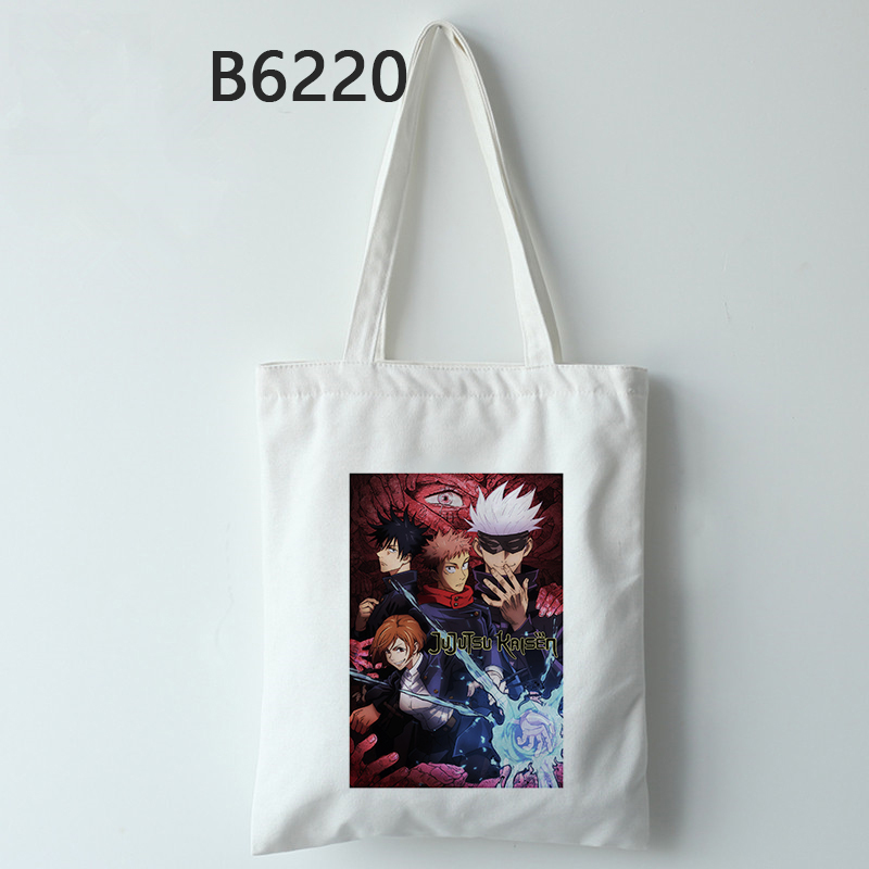 Túi Xách canvas Cỡ Lớn Họa Tiết anime jujutsu kaisen Phong Cách Hàn Quốc