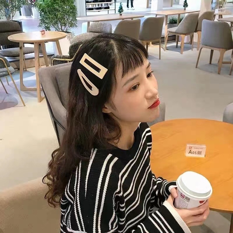 Sét 10 Kẹp Tóc đơn giản Kẹp tóc mái cho nữ bé gái hình giọt nước, Vuông Nhiều Màu Sắc, June accessories