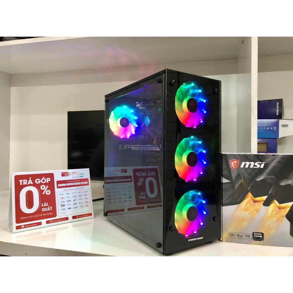 Vỏ Case Gaming Start- GA-3 fan đẹp (398 x 195 x 326 mm)