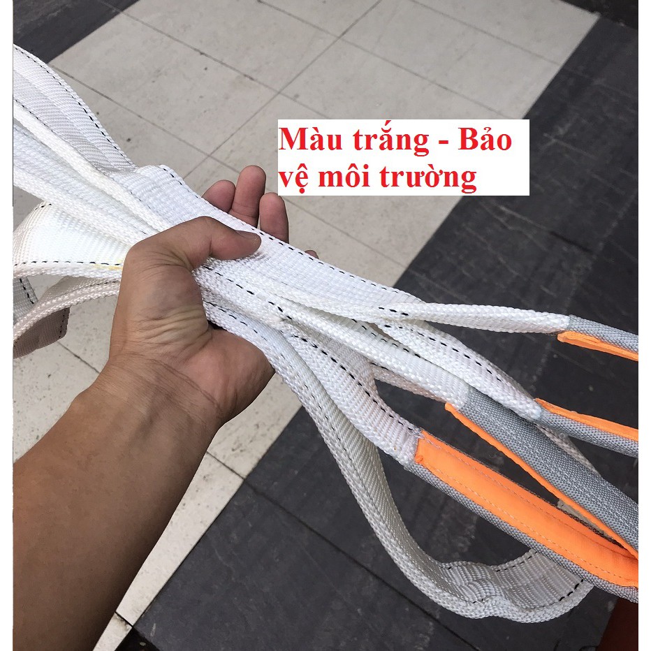 Dây Cáp Vải Cẩu Hàng Hiệu Con Voi MAMUT - Tai Cẩu 2 Lớp Lót -Hệ Số An Toàn 6:1 và 5:1 - Bản 5cm tải trọng 2 tấn - dài 9m