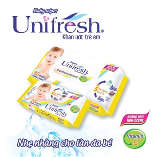 Khăn Ướt Unifresh Không Mùi Vitamin E 80M (80 Miếng)