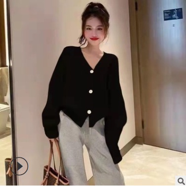 Áo khoác len cardigan nữ 2021 màu trắng đen hồng thời trang thu đông hàn quốc MSP430 | BigBuy360 - bigbuy360.vn