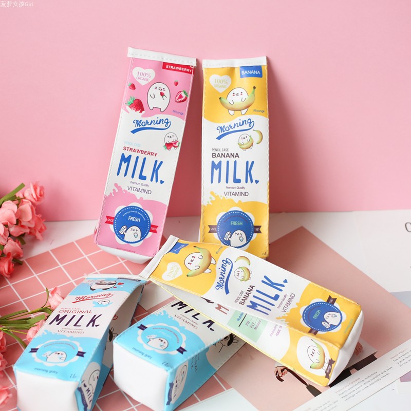 Hộp bút hình hộp sữa phong cách Nhật Bản - Hộp Đựng Bút Milky Đáng yêu Duashop