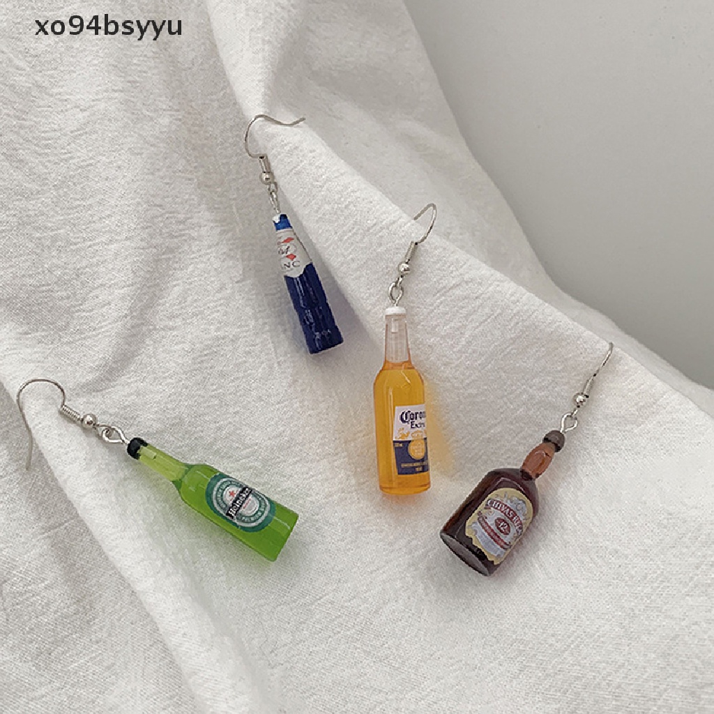 1 Đôi Bông Tai xo94bsyyu Hình Ly Bia Bằng Nhựa Resin Thời Trang Dành Cho Nữ