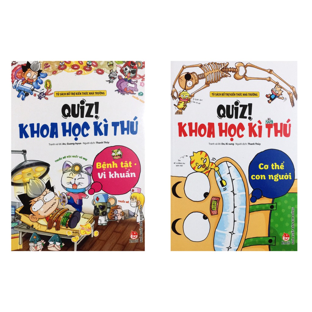 Sách - Combo 2 cuốn Quiz! Khoa Học Kì Thú (Bệnh tật vi khuẩn +cơ thể con người )