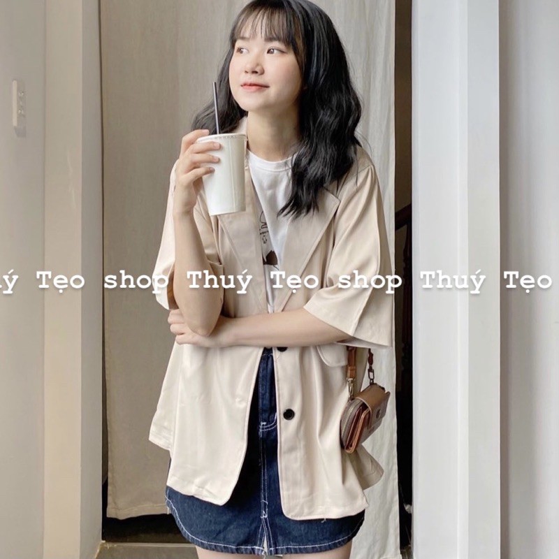 ÁO BLAZER TAY NGẮN 1 LỚP ULZZANG - Áo blazer cộc tay