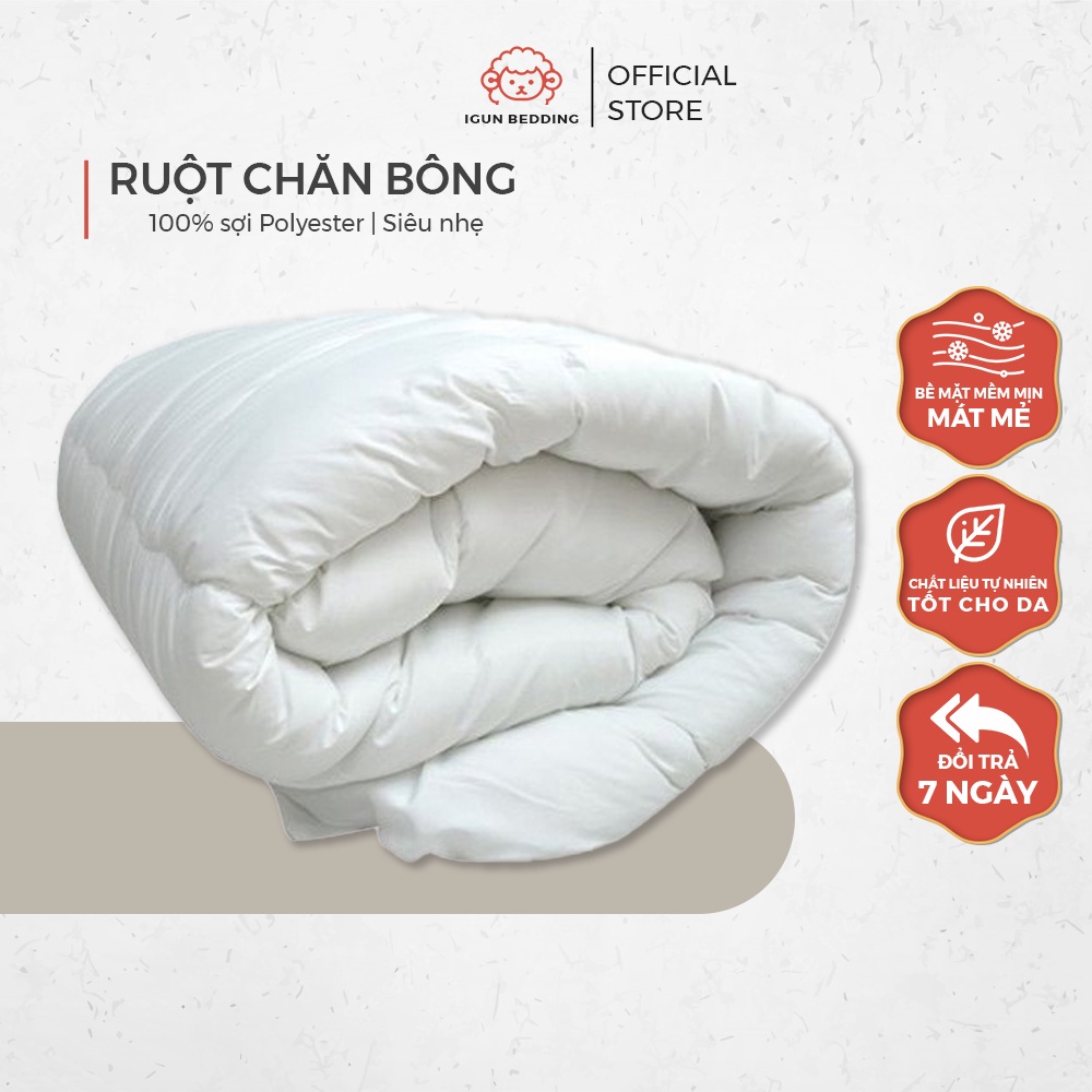 Ruột chăn trắng IGUN BEDDING chần bông bền 100% bông sợi Polyester
