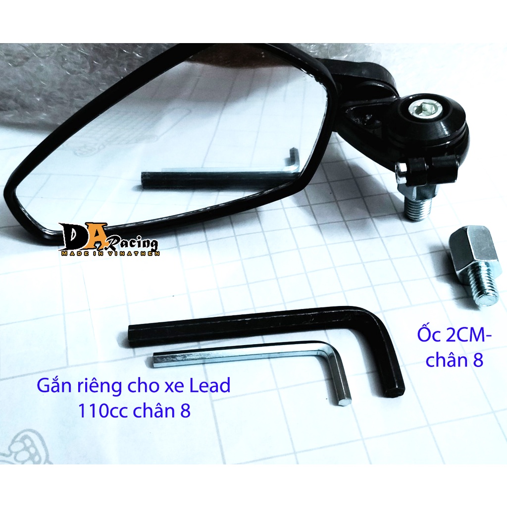 Gương gù chân gương mặt kính trắng lắp SH,SH Mode,Wave,Sirius, AB, vvv