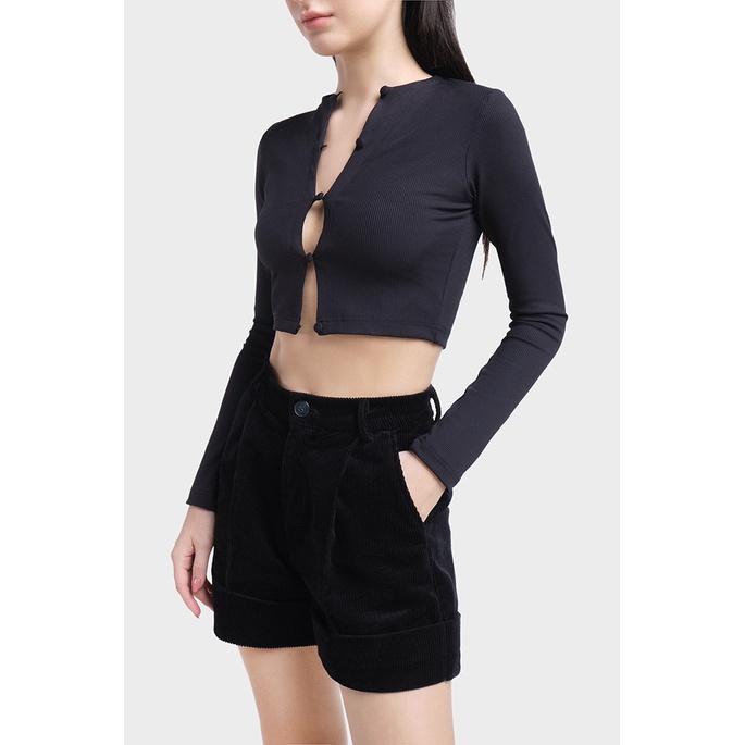 Áo crotop thun tay dài cài nút sexy NAR - BUTTON