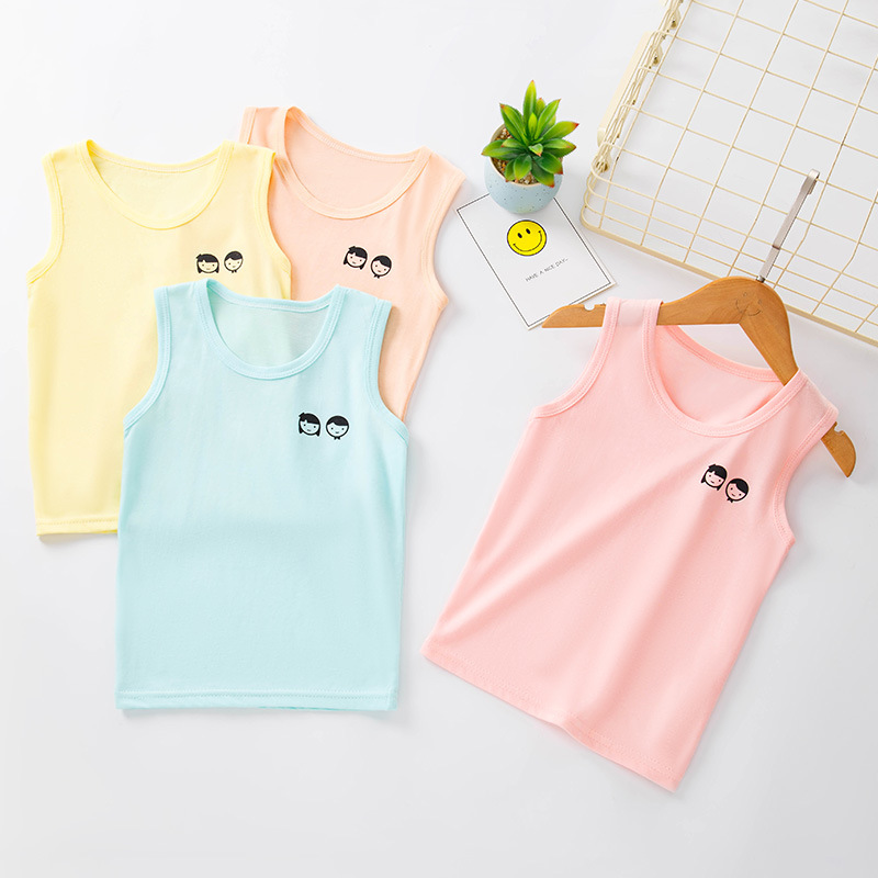 Ringkas Bộ ba lỗ quần đùi cho bé áo vest bé trai áo vest trẻ em áo vest không tay mùa hè Thời Trang Mùa Hè Áo vest cotton nguyên chất