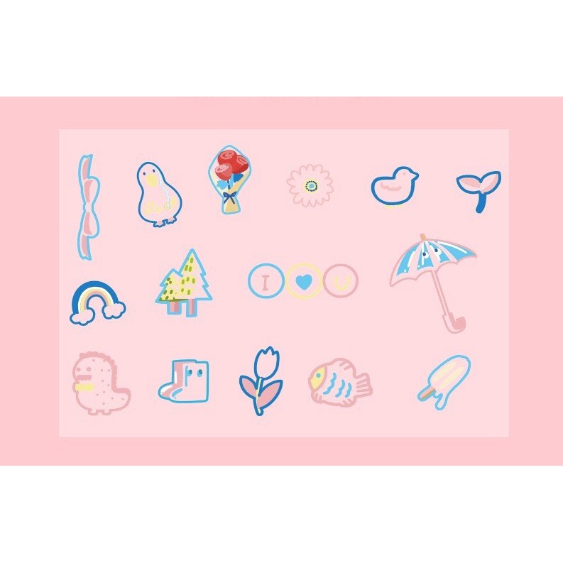 Sticker trang trí nhiều kiểu dáng đáng yêu không thấm nước - Mẫu ngẫu nhiên - Phụ kiện trang trí TEDU