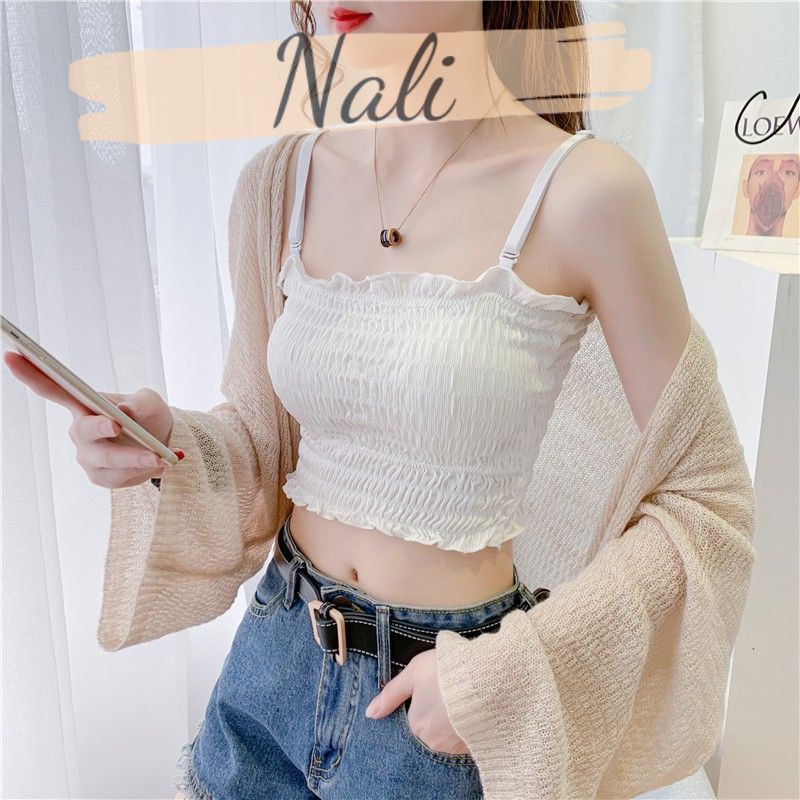 Áo bra dây nhún, áo bralette 2 dây dáng dài NL054