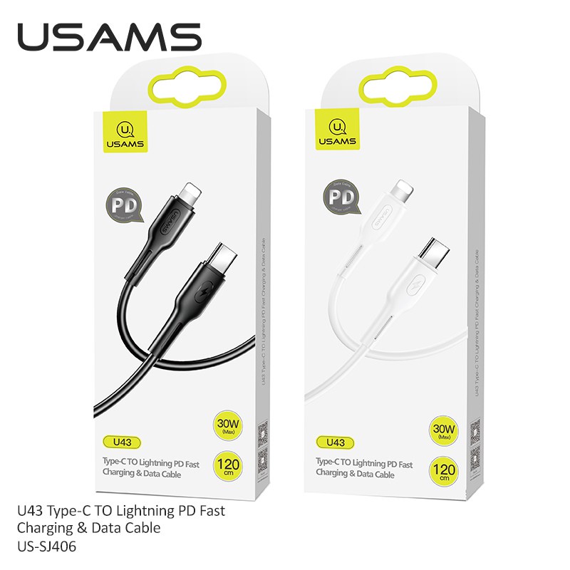 Usams Dây Cáp Sạc Nhanh PD 30W 1.2m USB Type C IP Chất Lượng Cao