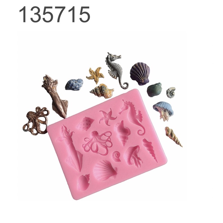 khuôn silicon sinh vật biển trang trí bánh
