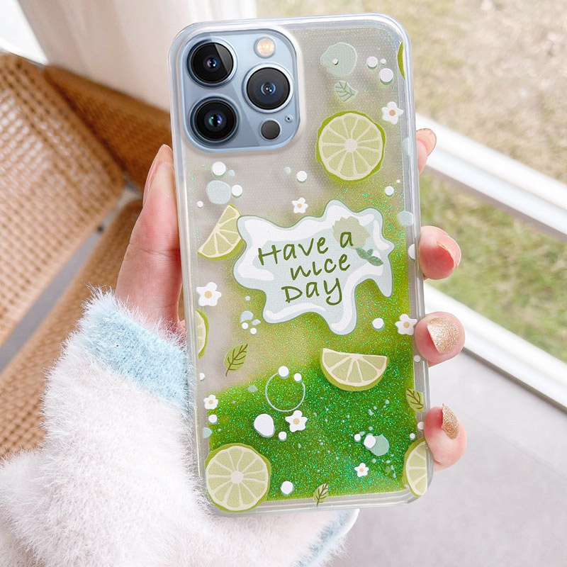 Ốp Lưng Kim TuyếN NướC ChốNg SốC HìNh Quả ĐàO Cho iphone 14 13 12 11 pro max x xs xr 6s 7 8 plus