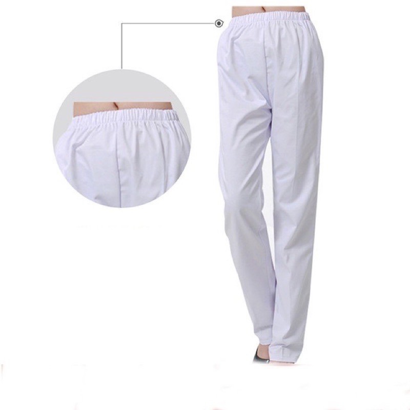 Quần trắng Blouse, blu, dáng đứng nam, nữ dành cho bác sĩ, điều dưỡng, y tá, dược sĩ