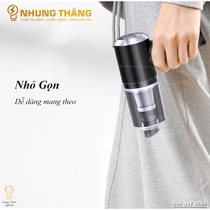 Máy Hút Bụi Không Dây Cầm Tay Trên Ôtô HB-660 - Lực Hút Mạnh - Dung Tích 0.5L - Công Suất 120w - Pin Sạc Tích Điện