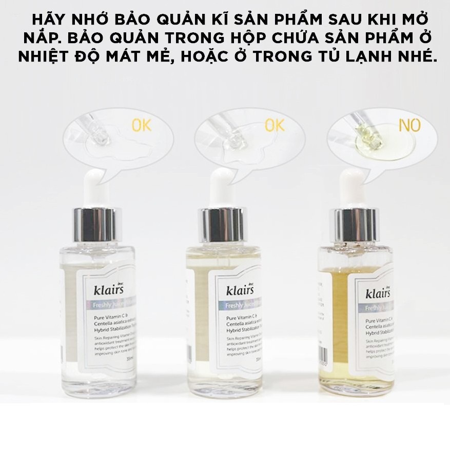 Bộ 3 Sản Phẩm Dưỡng Trắng Sáng Da Klairs Freshly Juiced Vitamin C và E (Toner + Serum + Mặt nạ ngủ)