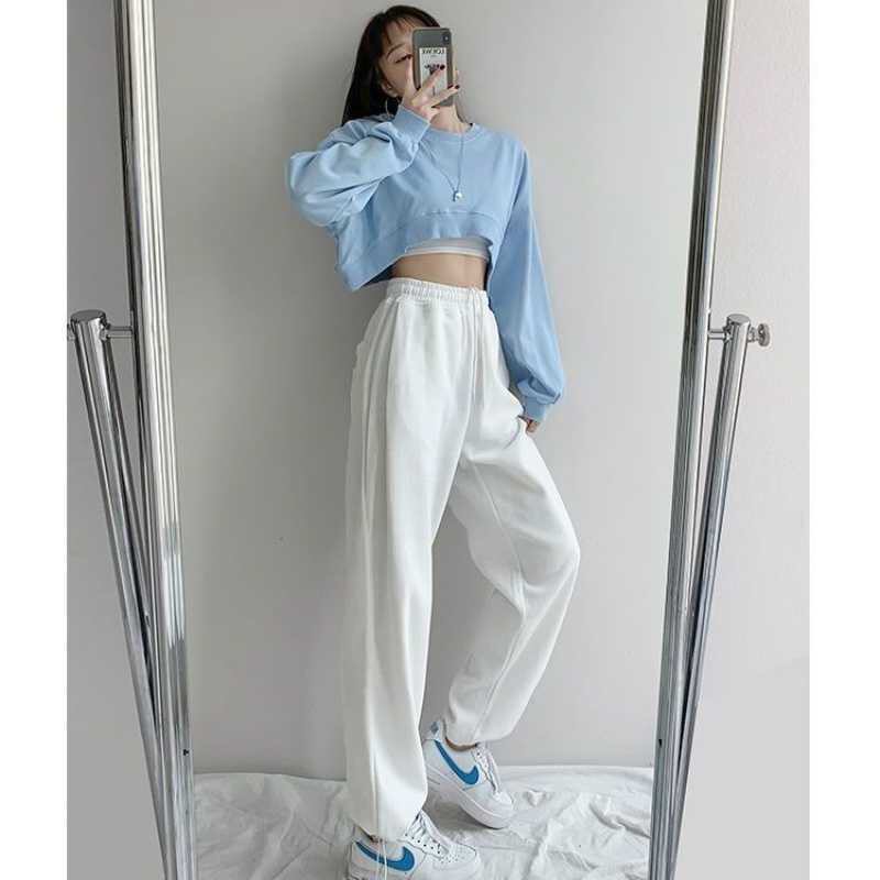 Quần jogger ống rộng chun bo gấu họa tiết trái tim sau thời trang unisex/ Quần thể thao nam nữ dáng suông ulzzang