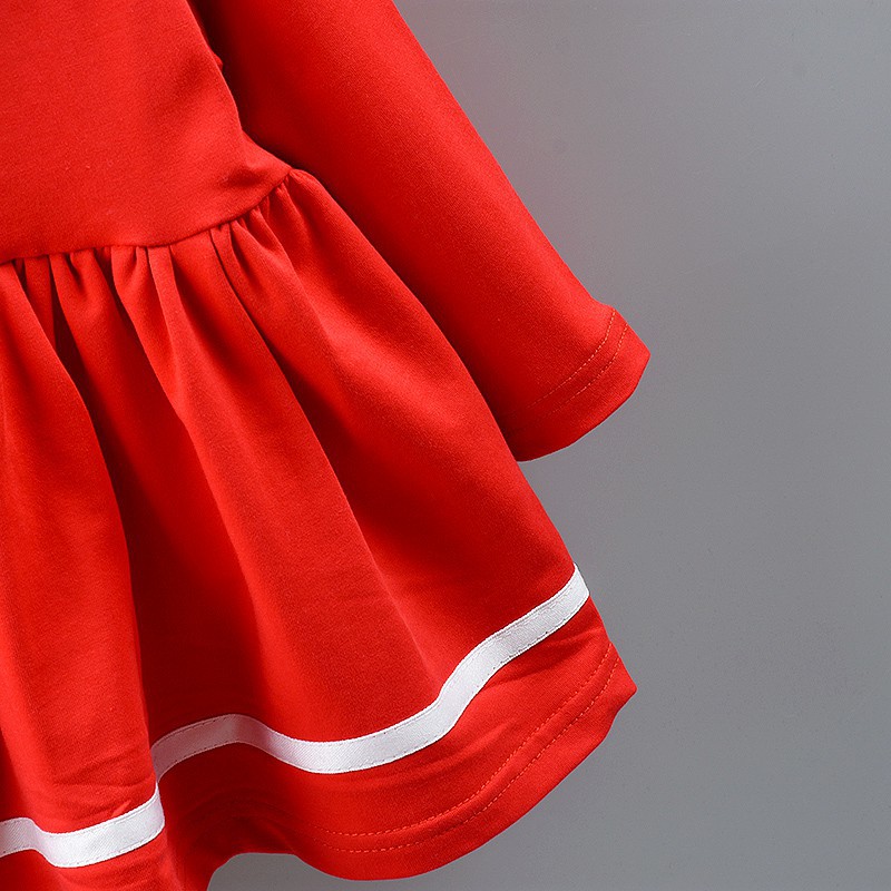 Đầm dài tay in họa tiết trái tim đáng yêu dành cho bé gái