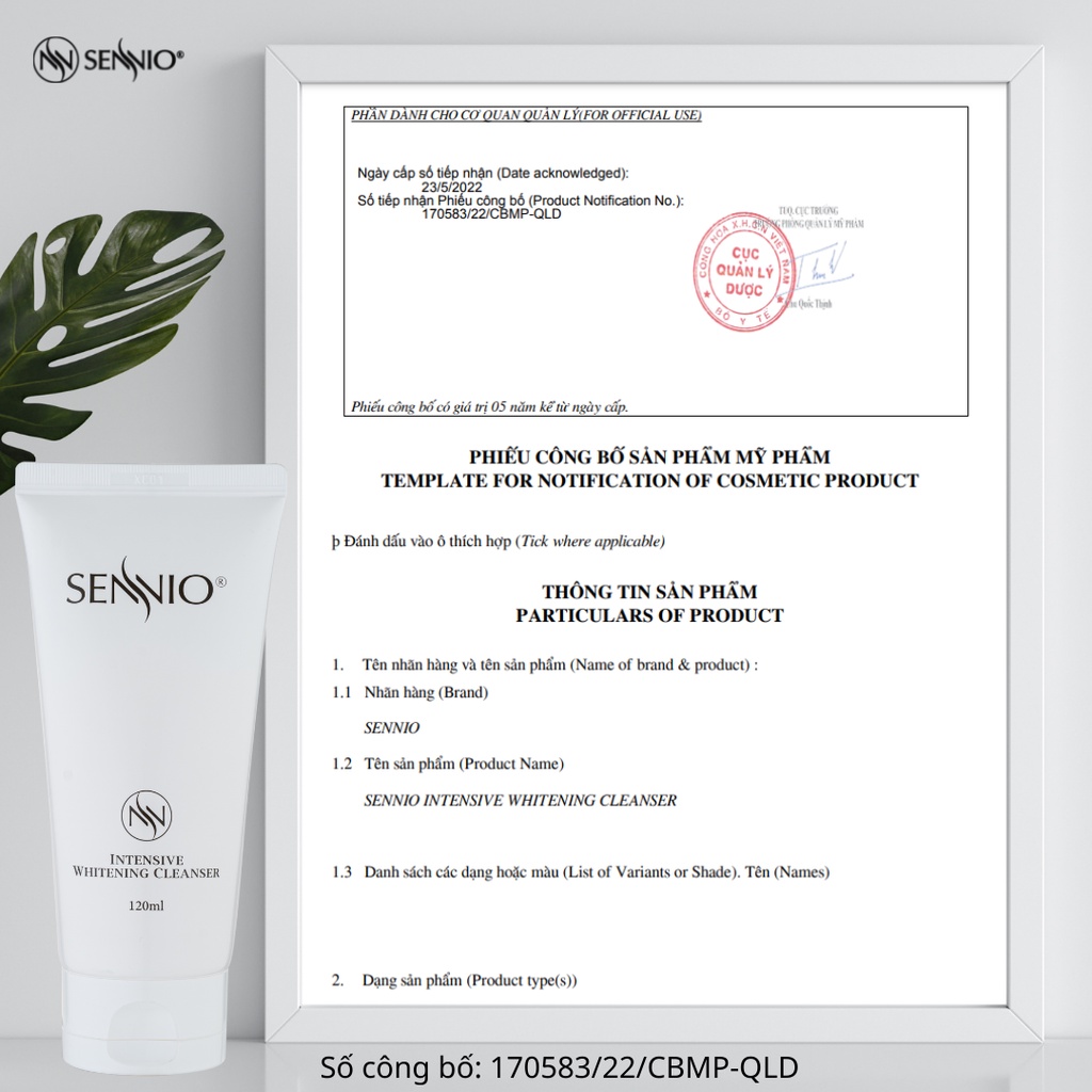 Sữa rửa mặt tạo bọt sạch sâu kiềm dầu cân bằng pH, bảo vệ hàng rào da 125ml Sennio Daily Cleanser SNO 601 dịu nhẹ cho da