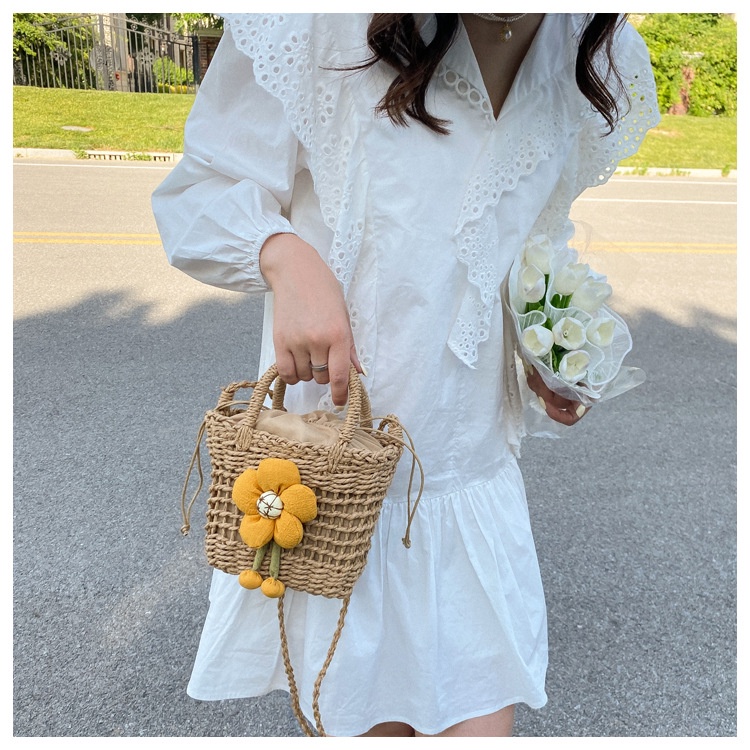 Túi xách nữ cói mini đi biển du lịch vintage đeo chéo cầm tay đẹp ROSASO TX88