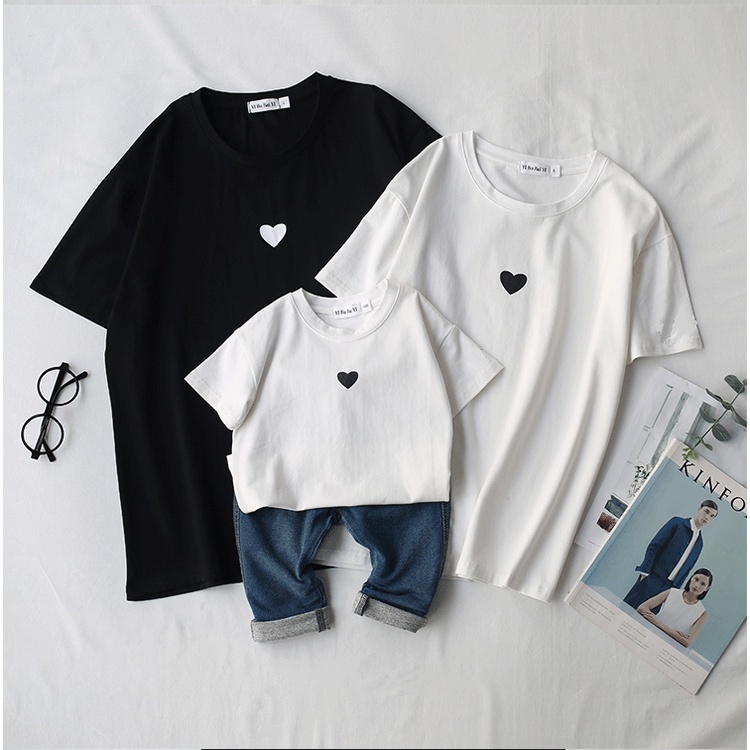 Áo gia đình Familylove - đồ gia đình và bodysuite cho bé chất liệu cotton 100% họa tiết trái tim