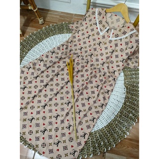 Đầm midi andin dài đến đầu gối có nút rayon cotton cao cấp