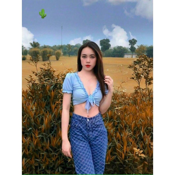 Áo croptop bèo cột