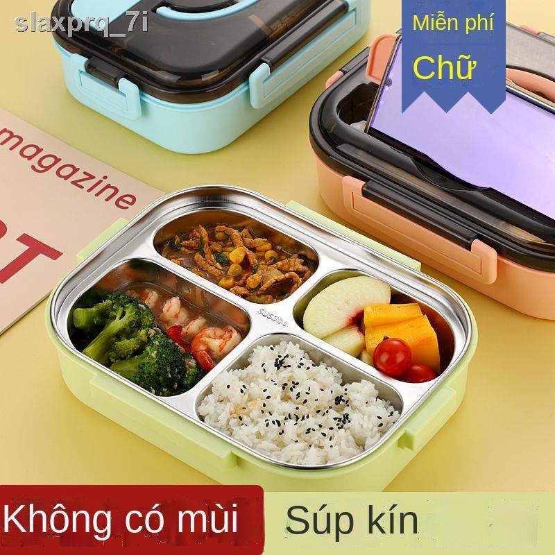 (Mới về)✽✣ஐHộp cơm inox 304 sinh viên văn phòng cách nhiệt Vách ngăn di động tấm trẻ em