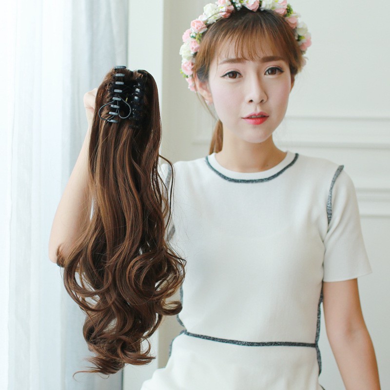 Tóc giả ngoạm xoăn 50cm Sỉ 55k
