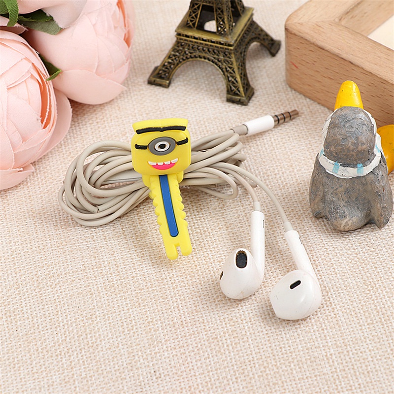 Dây buộc nhựa dẻo hoạt hình dùng buộc tai nghe điện thoại cap máy tính tiện lợi