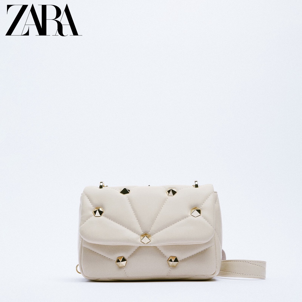 Zara Túi Xách Đeo Vai Hình Vuông Đính Đinh Tán Thời Trang Dành Cho Nữ 16613810102