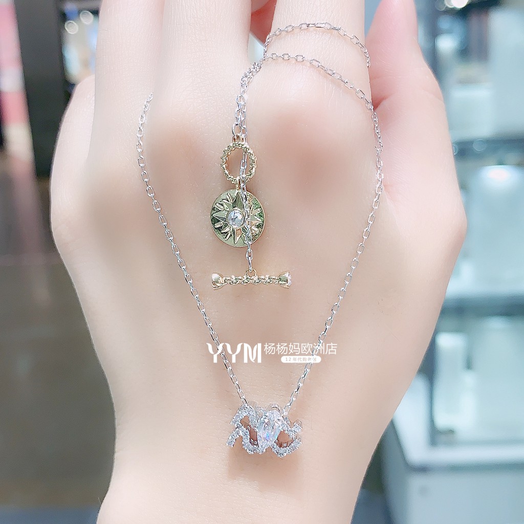 Swarovski Dây Chuyền Mặt Hình Bình Nước Cung Hoàng Đạo Thời Trang 2020 Cho Bạn Gái