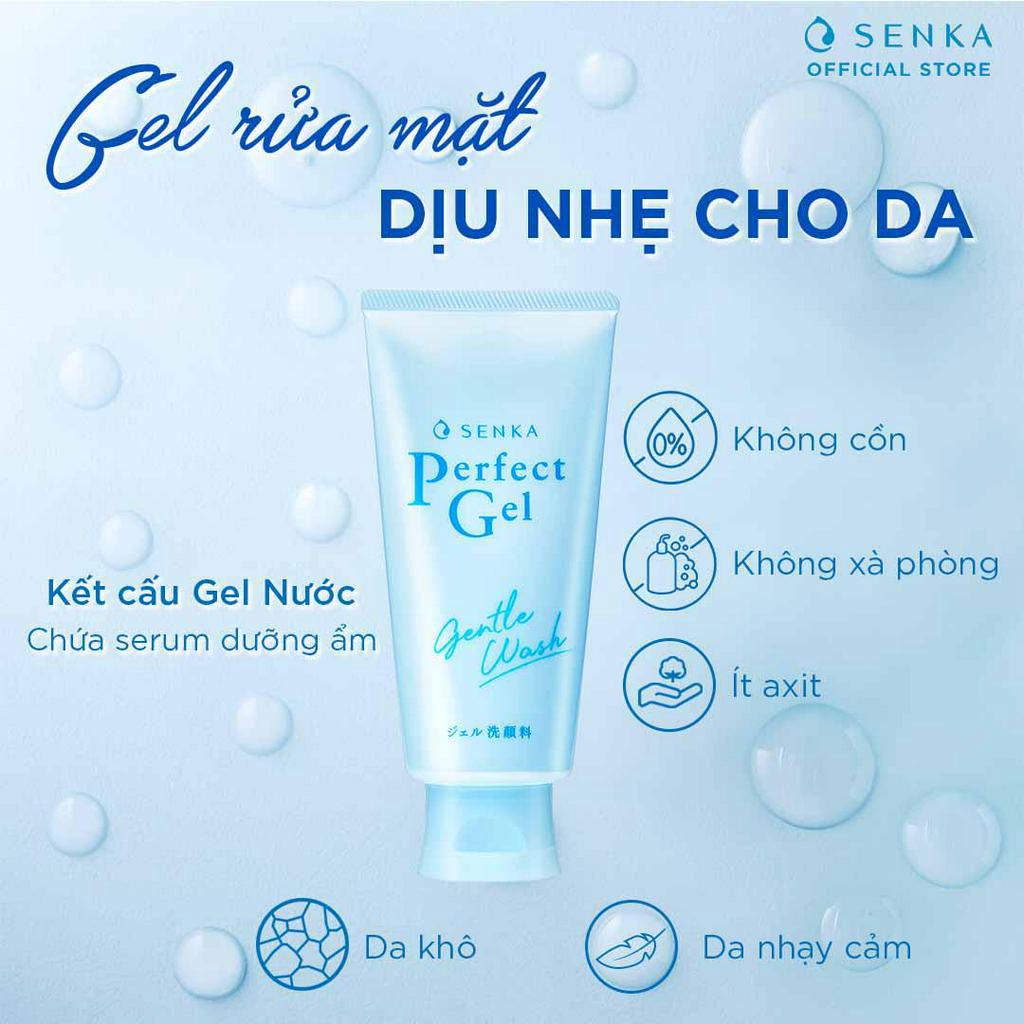 Gel rửa mặt dịu nhẹ Senka Perfect Gel Gentle Wash (100g)