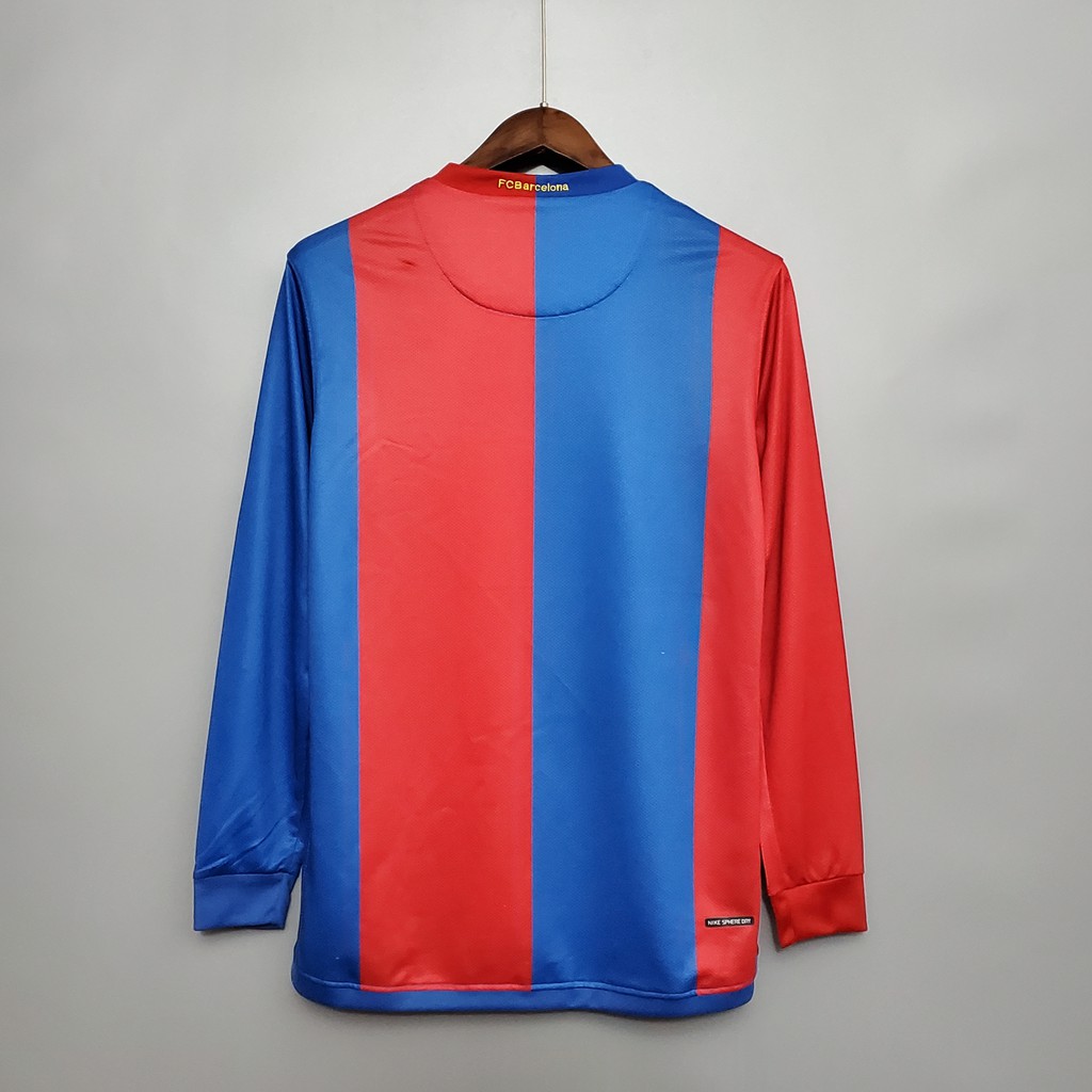 06-07 barcelona dài tay trang chủ retro bóng đá jersey bóng đá barca vintage jersey