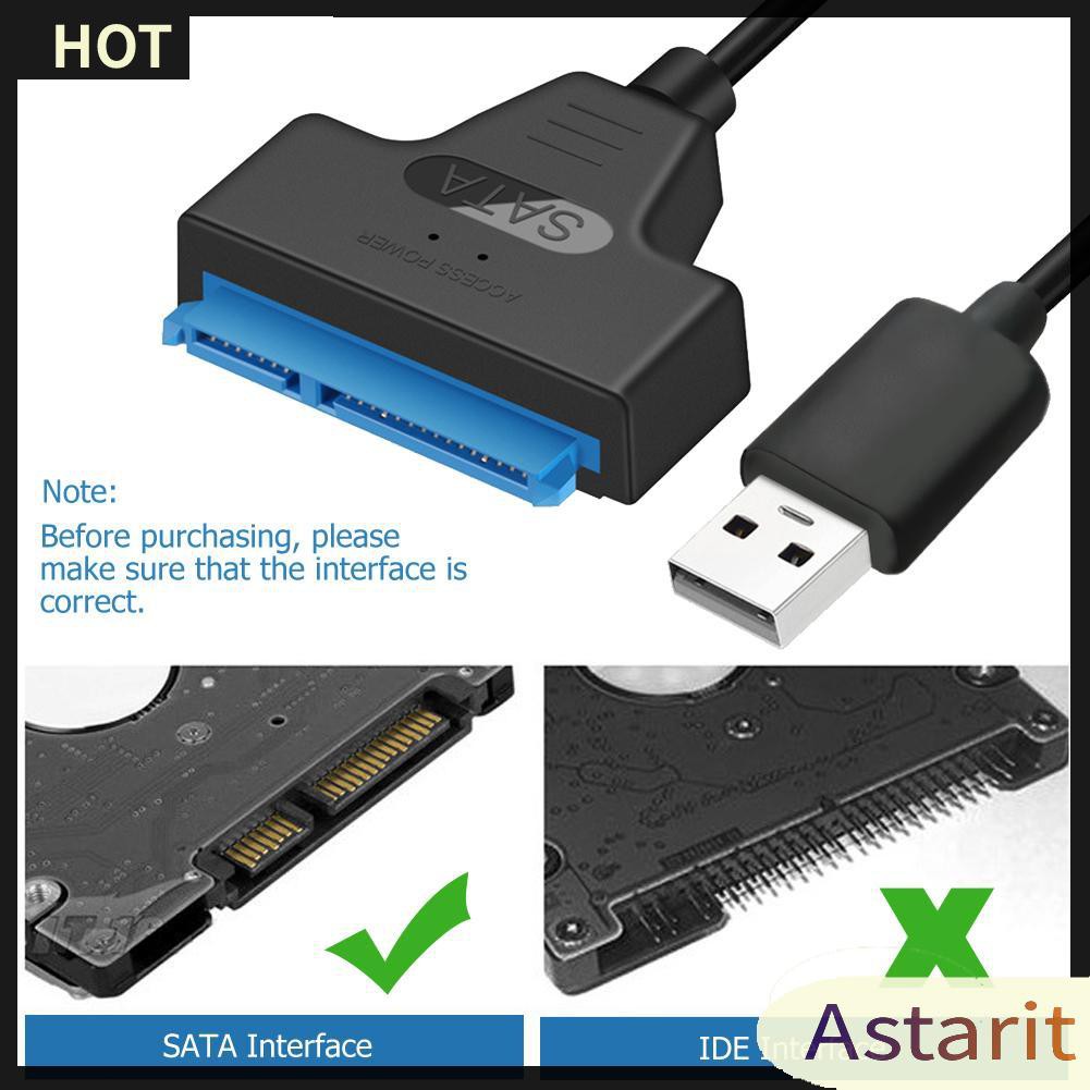 Cáp Chuyển Đổi Astarit.Usb 2.0 Sang Sata 22pin Cho Ổ Cứng 2.5in Hdd Ssd