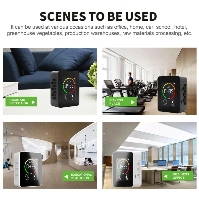 Thiết Bị Phát Hiện Chất Lượng Không Khí Carbon Dioxide Đa Năng Cho Gia Đình