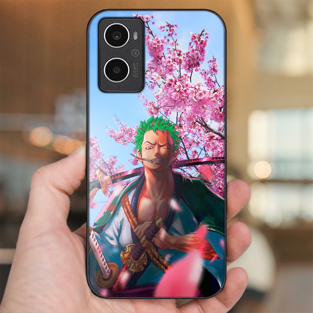 Ốp lưng Oppo A96 4G viền đen in hình Zoro One Piece