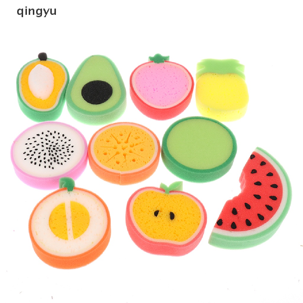 qingyu Bath Sponge Fruit Shaped Cute Body Cleaning Sponge Cartoon Bath Sponge Bath PLI