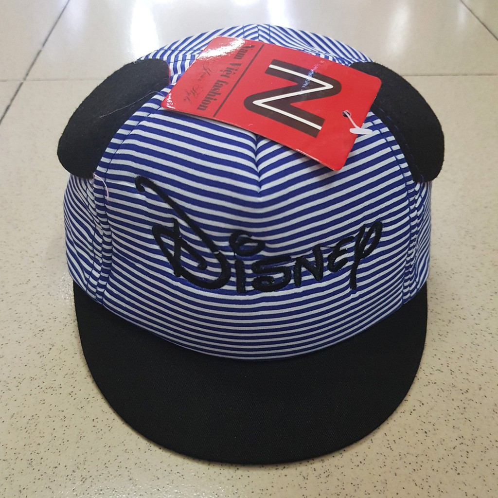 Nón kết sọc thêu chữ 2 tai dể thương cho bé trai nhỏ