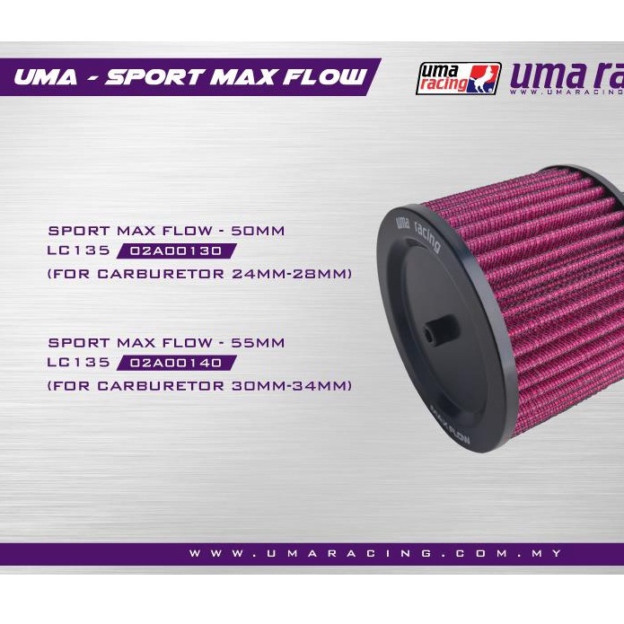 LỌC GIÓ  BÔ E PÔ AIR TRỤ ( PÔ TĂNG TỐC ) UMA RACING airfilter