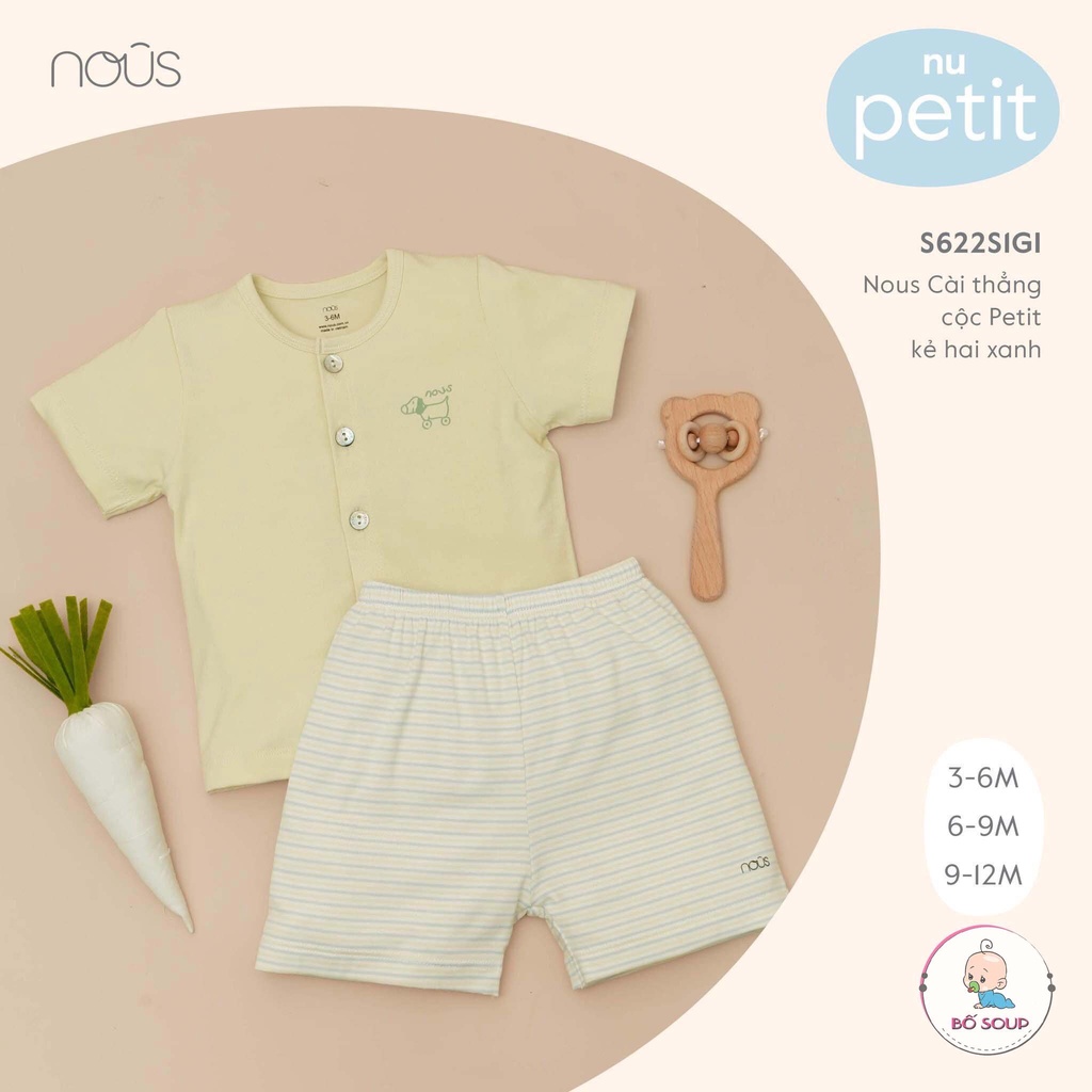 Bộ Quần Áo Cộc Cài Thẳng Nous,Chất Liệu Nu Petit Bé Gái - Bé Trai