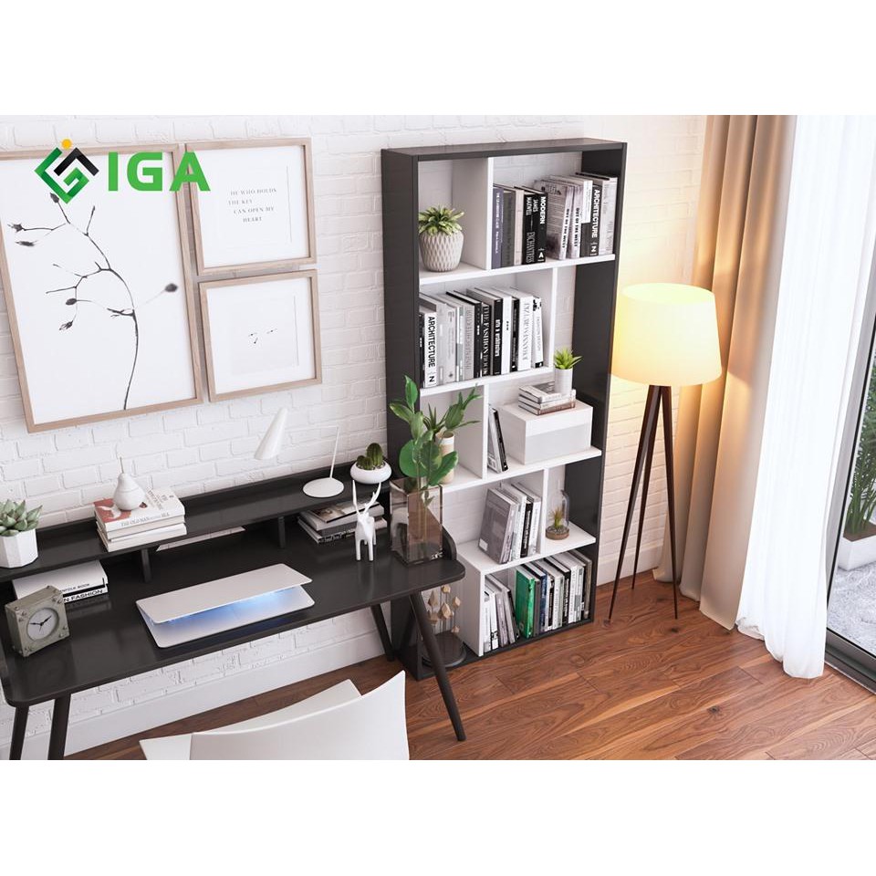 💖 Kệ Sách Đa Tầng Để Sàn Cao Cấp Màu Đen Trắng gp64.3 | BigBuy360 - bigbuy360.vn