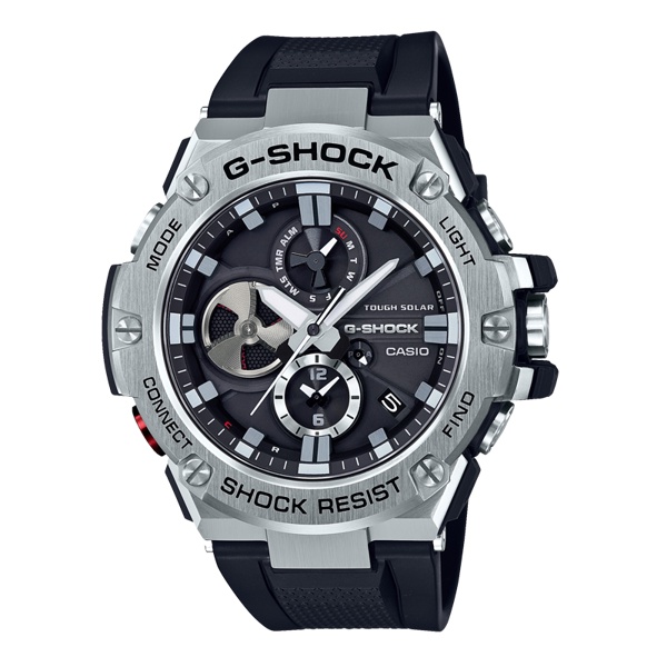 Đồng Hồ Nam Dây Nhựa Casio G-Shock GST-B100-1A Bluetooth Chính Hãng - GST-B100-1ADR Pin Năng Lượng Mặt Trời