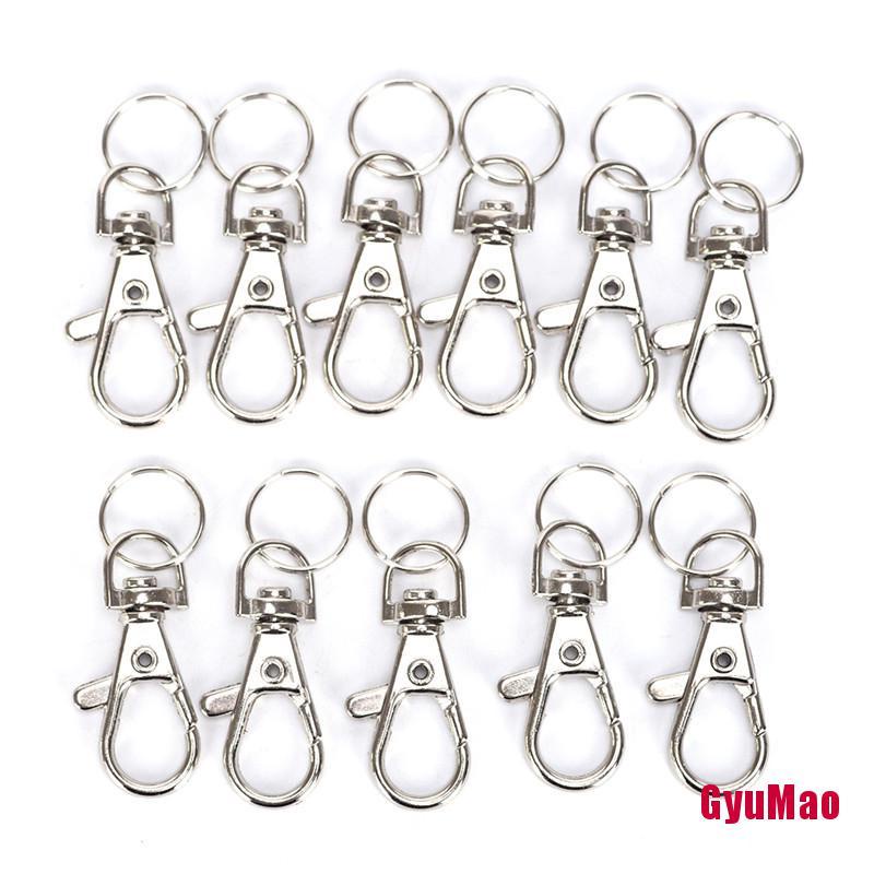 Set 10 Móc Khóa Dạng Kẹp Màu Bạc Tiện Dụng