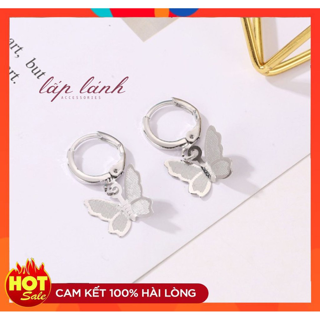 BÔNG TAI KHUYÊN TAI KIM LOẠI HÌNH BƯỚM DỄ THƯƠNG NỔI BẬT PHONG CÁCH TIỂU THƯ CÁ TÍNH BT55