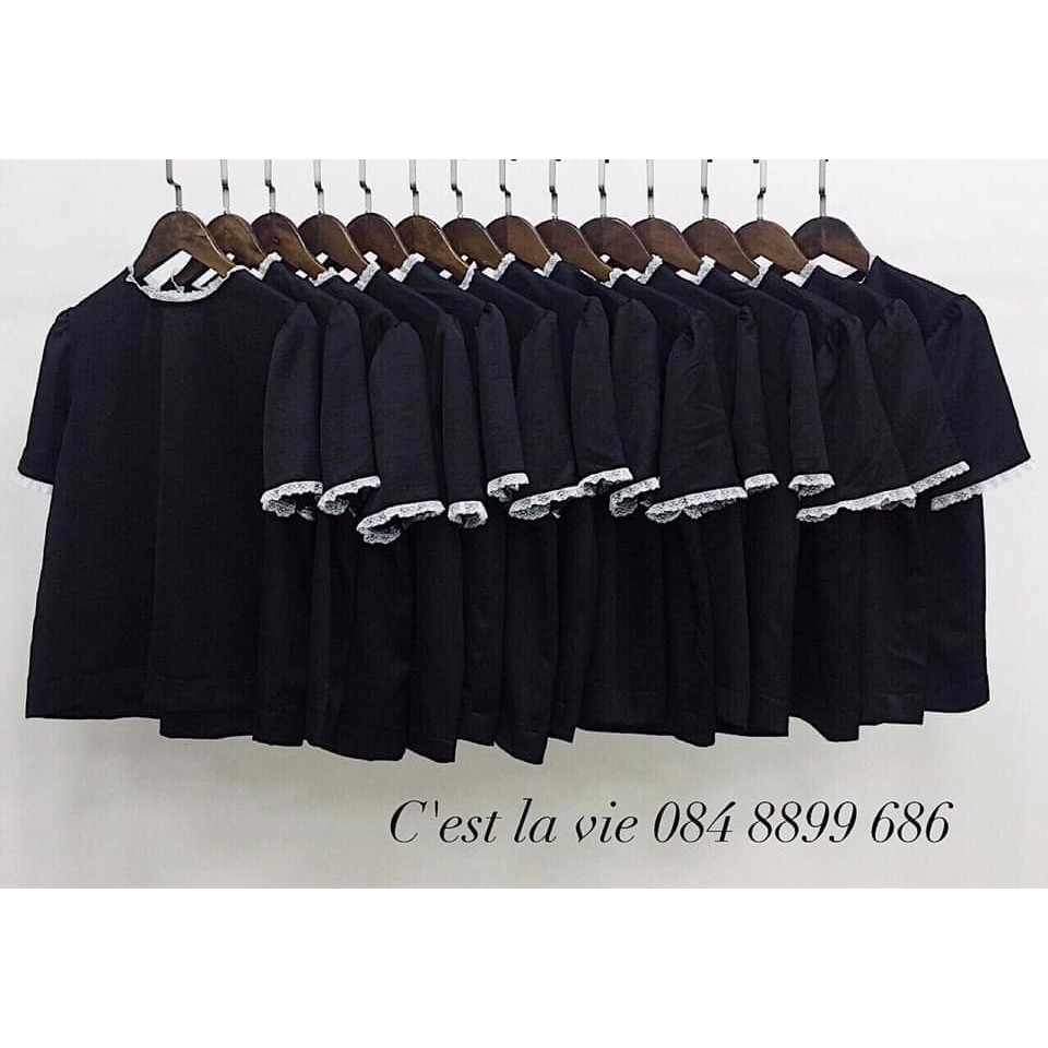 SÉT ÁO VIỀN REN KÈM CHÂN VÁY A CHO NỮ